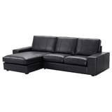 KIVIK 3-seat sofa, with chaise longue/Grann/Bomstad black