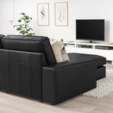 KIVIK 3-seat sofa, with chaise longue/Grann/Bomstad black