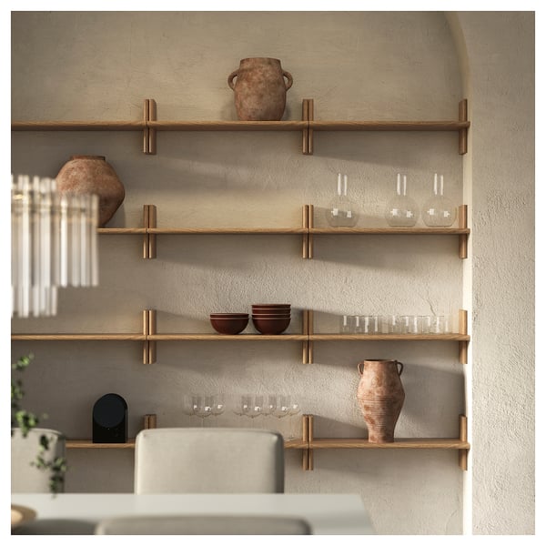KLAVRESTRÖM Wall shelf, oak, 60x20 cm