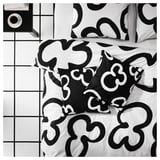 KLIPPBRÄCKA Cushion cover, black/white, 50x50 cm