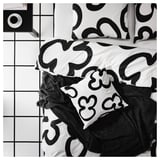 KLIPPBRÄCKA Cushion cover, white/black, 50x50 cm