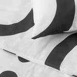 KLIPPBRÄCKA Duvet cover and pillowcase, white/black, 150x200/50x80 cm