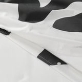 KLIPPBRÄCKA Duvet cover and pillowcase, white/black, 150x200/50x80 cm