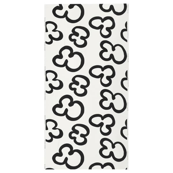 KLIPPBRÄCKA Pre-cut fabric, white/black, 150x300 cm