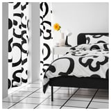 KLIPPBRÄCKA Pre-cut fabric, white/black, 150x300 cm