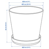 KLOTLÖNN Plant pot with saucer, in/outdoor/grey/beige, 24 cm
