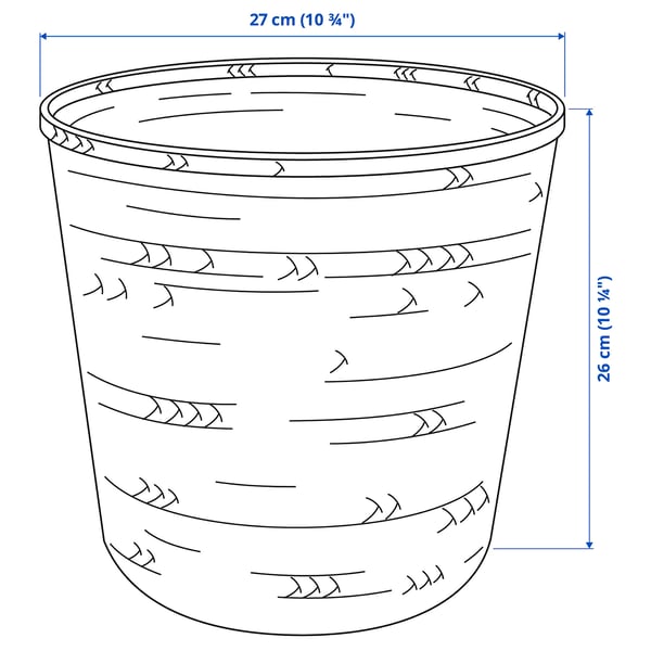 KLYNNON Plant pot, handmade bamboo, 24 cm