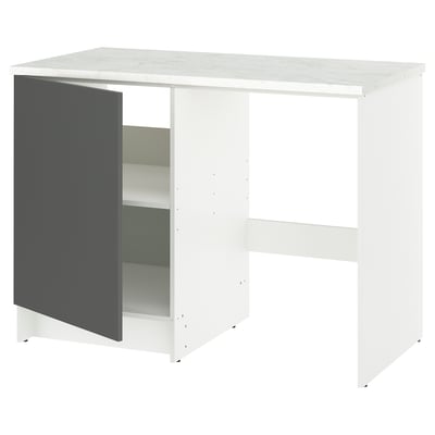 KNOXHULT Base cabinet with door and niche, dark grey, 120x61x91 cm