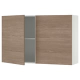 KNOXHULT Wall cabinet with doors, wood effect/grey, 120x75 cm