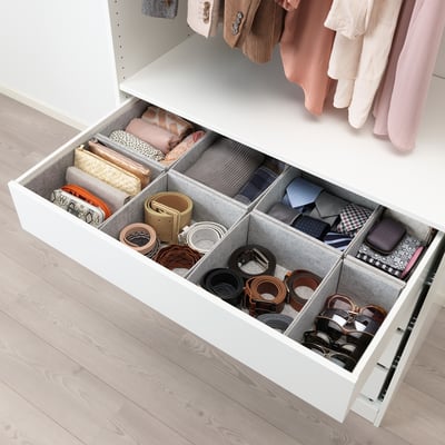 KOMPLEMENT Box, set of 8, light grey, 90x54 cm