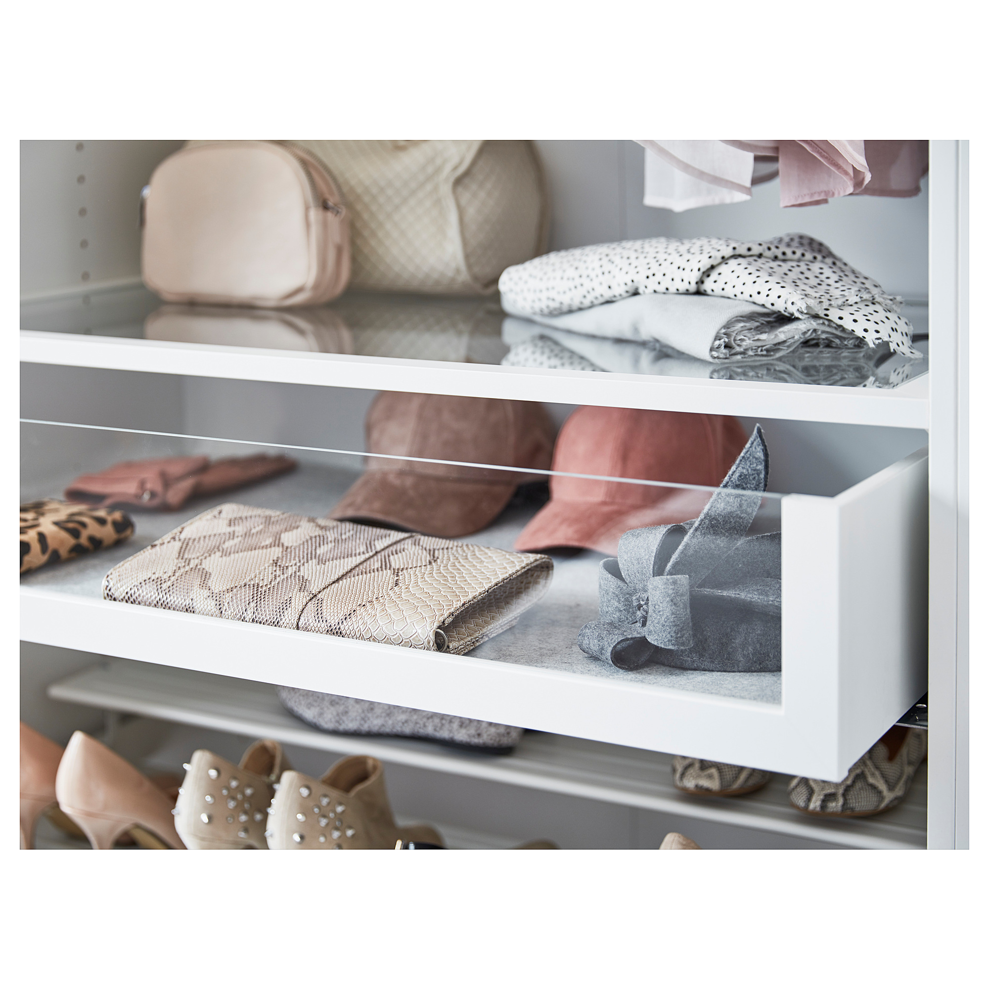 KOMPLEMENT Drawer mat, light grey, 90x53 cm