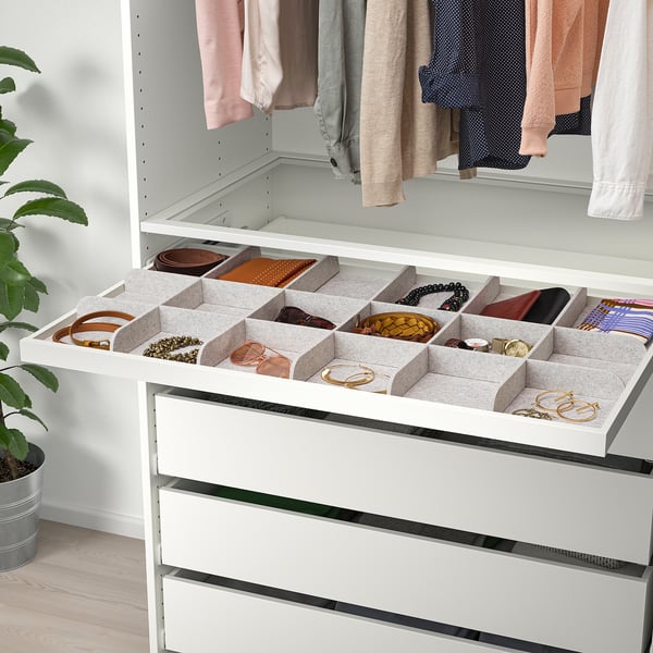 KOMPLEMENT Drawer mat, light grey, 90x53 cm