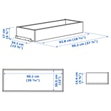 KOMPLEMENT Drawer with framed front, dark grey, 100x35 cm