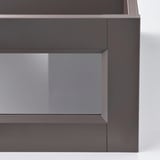 KOMPLEMENT Drawer with framed glass front, dark grey, 75x58 cm