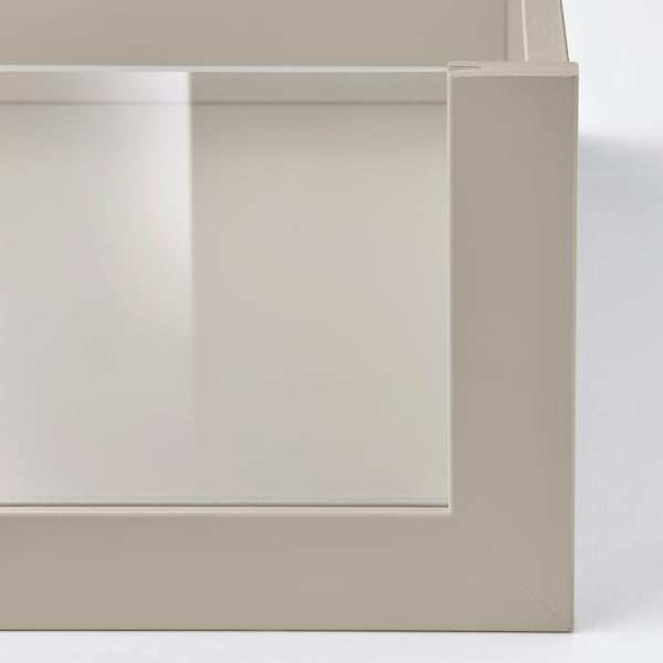 KOMPLEMENT Drawer with glass front, grey-beige, 100x58 cm