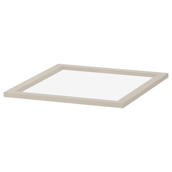 KOMPLEMENT Glass shelf, grey-beige, 50x58 cm
