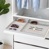 KOMPLEMENT Insert with 4 compartments, light grey, 15x53x5 cm