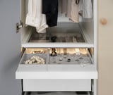KOMPLEMENT Insert with 4 compartments, light grey, 15x53x5 cm