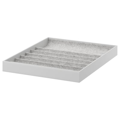 KOMPLEMENT Insert with compartments, light grey, 40x53x5 cm