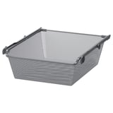 KOMPLEMENT Mesh basket with pull-out rail, dark grey, 50x58 cm