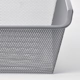 KOMPLEMENT Mesh basket with pull-out rail, dark grey, 50x35 cm