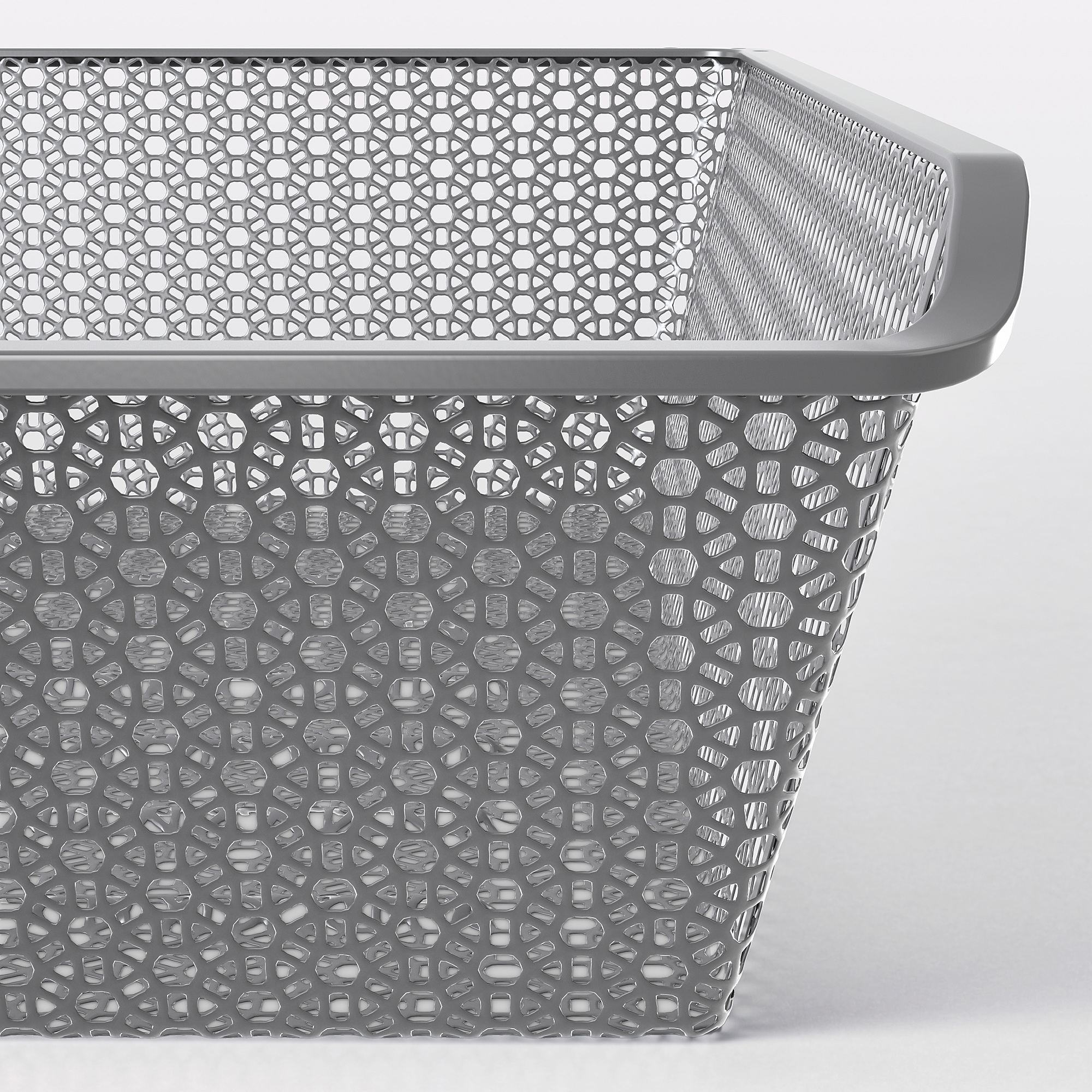 KOMPLEMENT Metal basket, patterned/dark grey, 75x58 cm