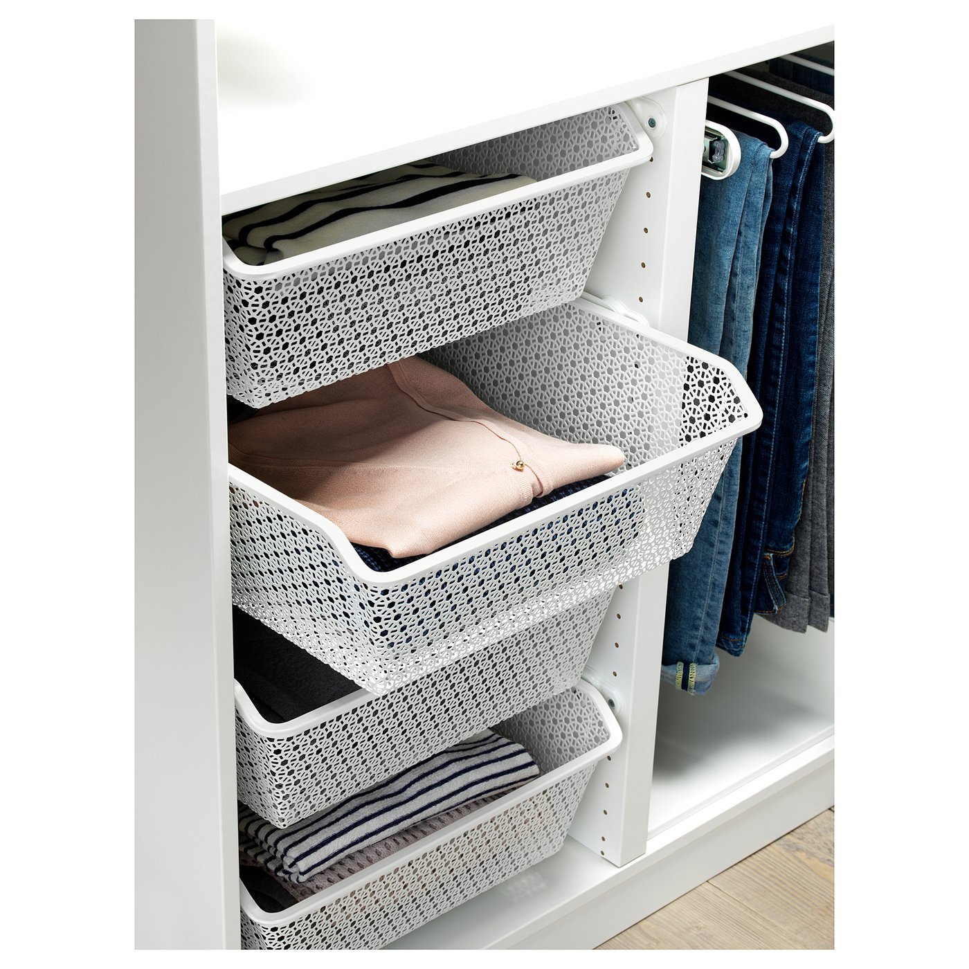 Komplement Metal Basket Patterned White Ikea