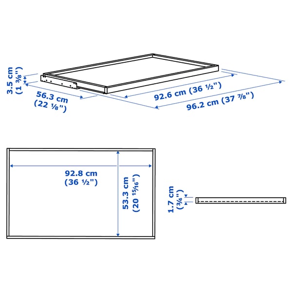KOMPLEMENT Pull-out tray, white, 100x58 cm