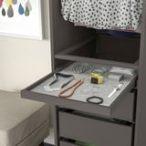 KOMPLEMENT Pull-out tray with drawer mat, dark grey/light grey, 50x58 cm