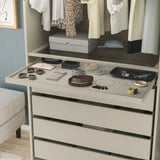 KOMPLEMENT Pull-out tray with drawer mat, grey-beige/light grey, 100x58 cm