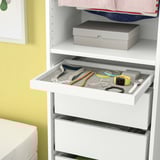 KOMPLEMENT Pull-out tray with drawer mat, white/light grey, 50x35 cm