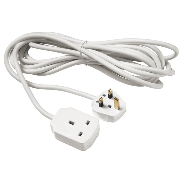 KOPPLA Extension cord, earthed white, 5 m