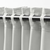 KORGMOTT Block-out curtains, 1 pair, white/with heading tape, 145x300 cm