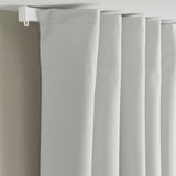 KORGMOTT Block-out curtains, 1 pair, white/with heading tape, 145x300 cm