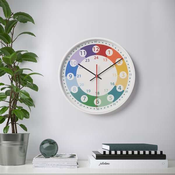 KORVTRÄD Wall clock, multicolour, 28 cm