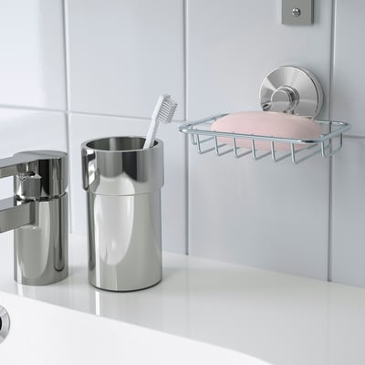 KROKFJORDEN Soap dish with suction cup, zinc plated