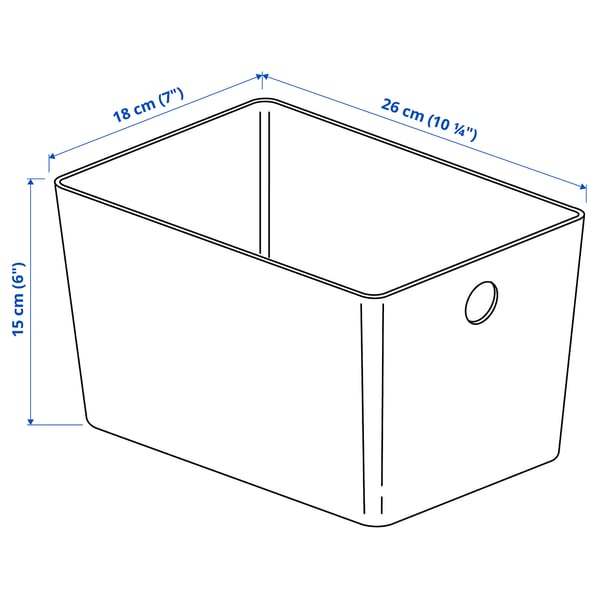 KUGGIS Box, light grey, 18x26x15 cm