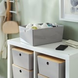 KUGGIS Box, light grey, 26x35x15 cm