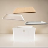 KUGGIS Box, light grey, 26x35x15 cm