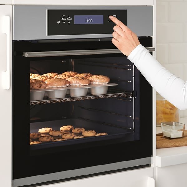 KULINARISK Forced air oven w pyrolytic funct, IKEA 700 stainless steel