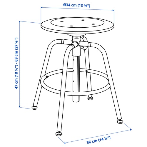Illustration with measurements for the product: KULLABERG.