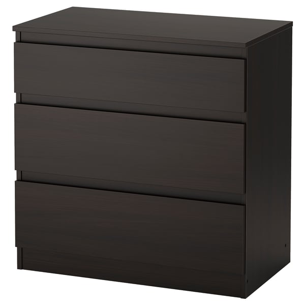 Kullen Chest Of 3 Drawers Black Brown Ikea