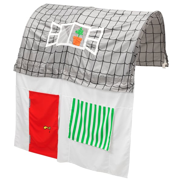 Kura Bed Tent With Curtain Grey White Ikea