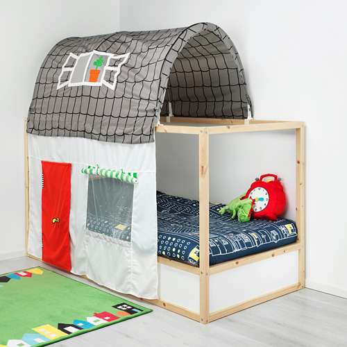Kura Bed Tent With Curtain Grey White Ikea