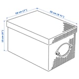 KVARNVIK Storage box with lid, beige, 18x25x15 cm