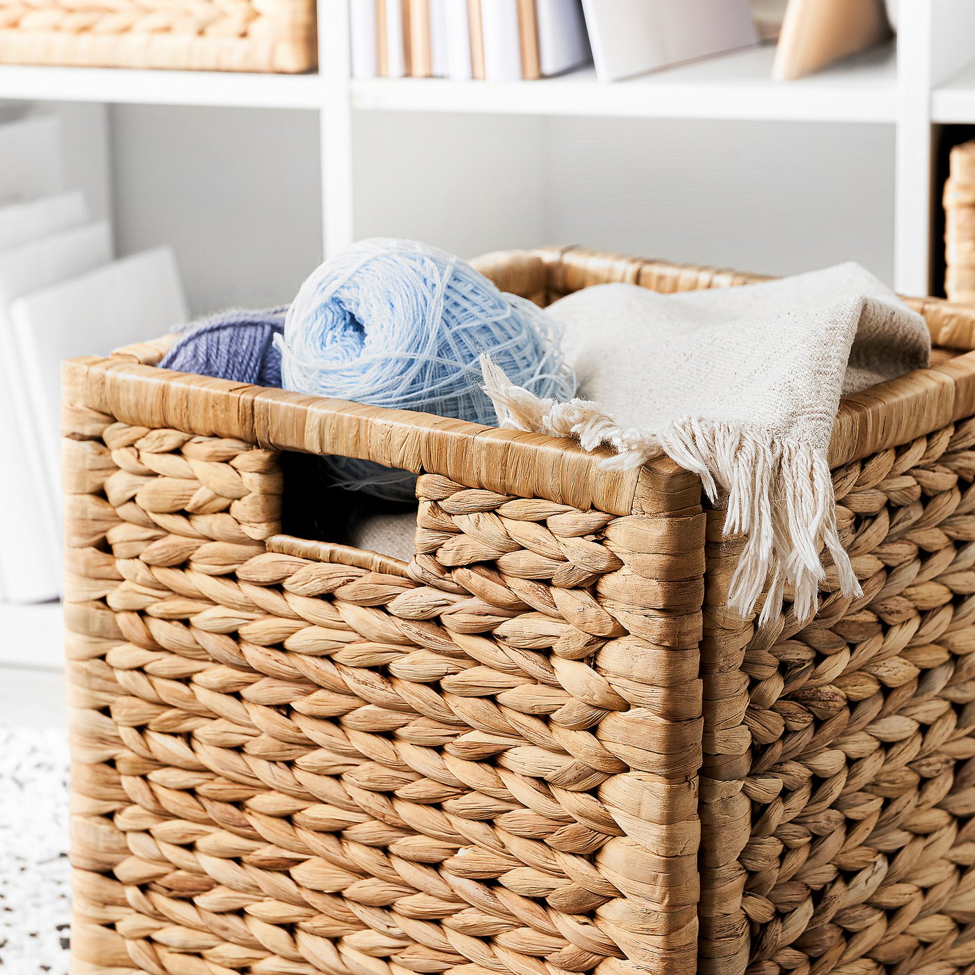LABBSAL basket, handmade water hyacinth, 32x34x32 cm - IKEA