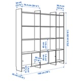 LÅDMAKARE Storage combination w sliding doors, with 11 shelves/oak effect, 198x35x212 cm
