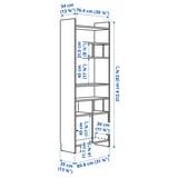 LÅDMAKARE Storage combination w sliding doors, with 2 shelf inserts/oak effect, 81x35x212 cm