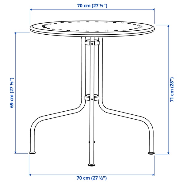 LÄCKÖ Table+2 chairs, outdoor, grey/Kuddarna light grey-beige, 70 cm