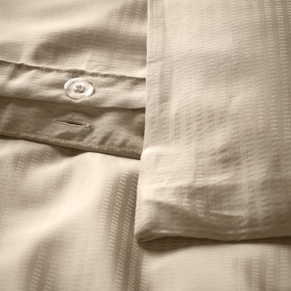 LÄKEVÄNDEROT Duvet cover and pillowcase, beige, 150x200/50x80 cm